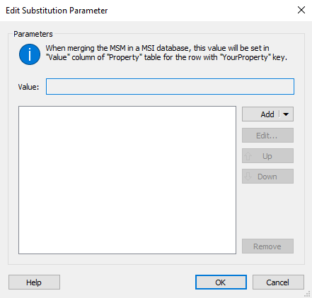 Edit Subtitution Parameter Dialog