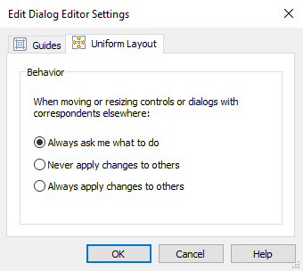 Layout Behavoior Settings