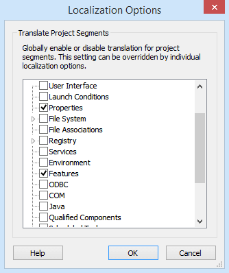 Localization Options Localization Options