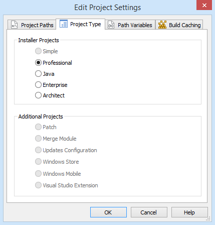 Change Project Type Change Project Type