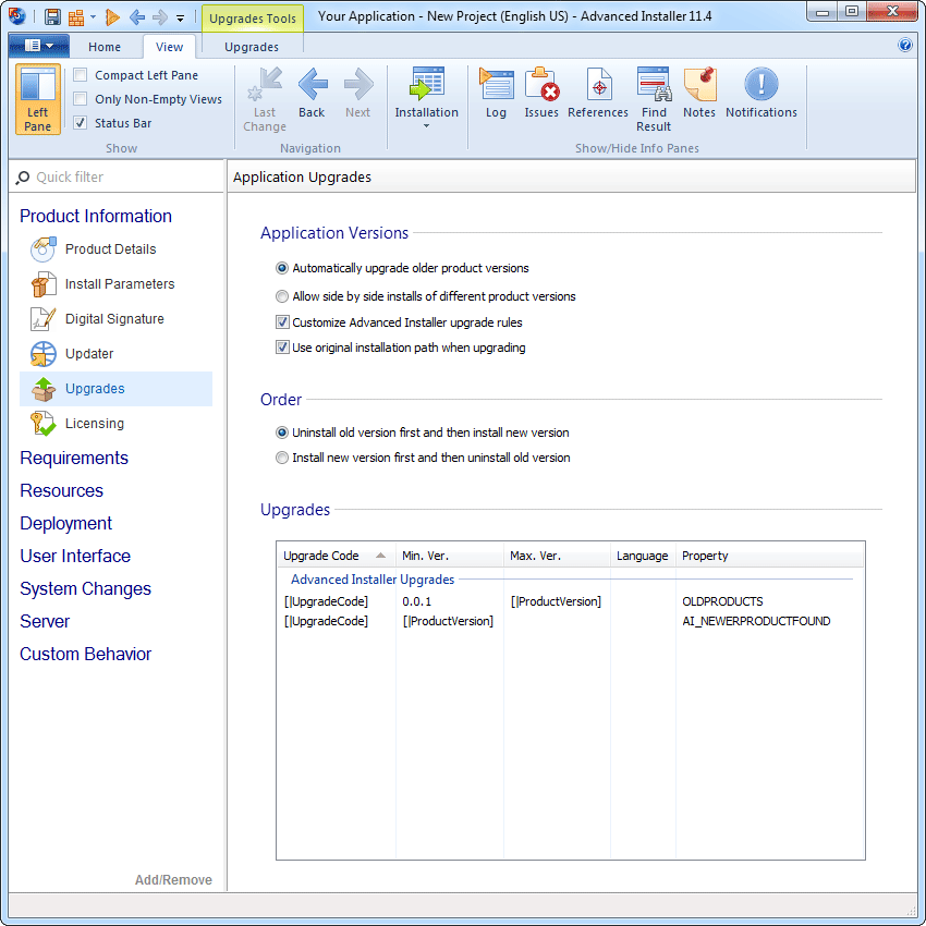 Advanced Installer Professional 18.2