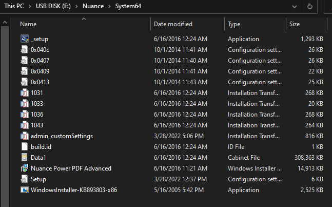 System64 folder with custom transform in it