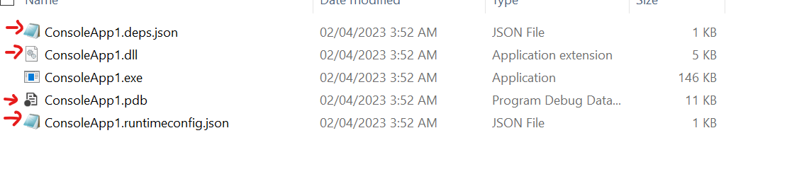 C# console application files