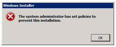 Setup error after confirming installation