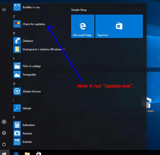 Where and who told the project to run &quot;update.exe&quot;?