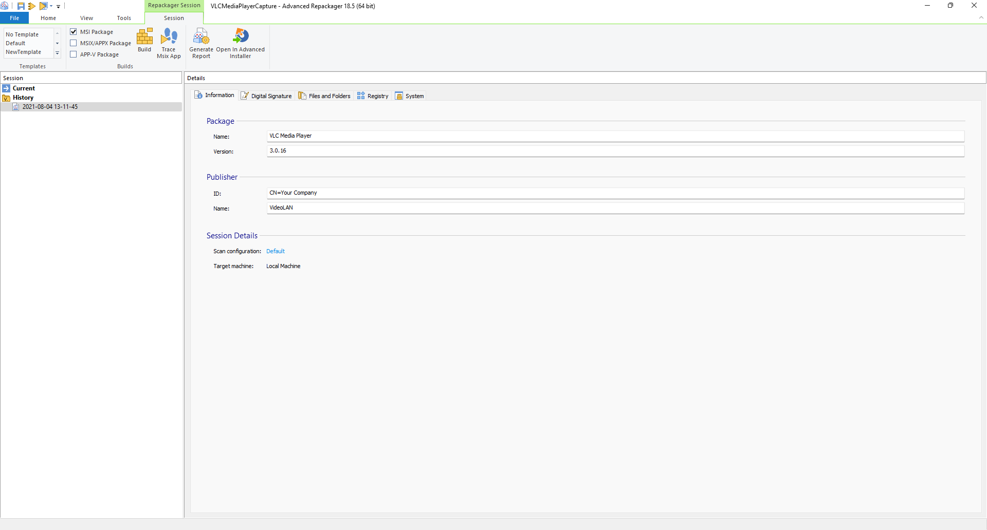 Advanced Repackager Capture Output Advanced Repackager Capture Output