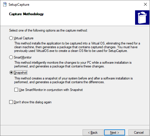 Capture type selector Capture type selector