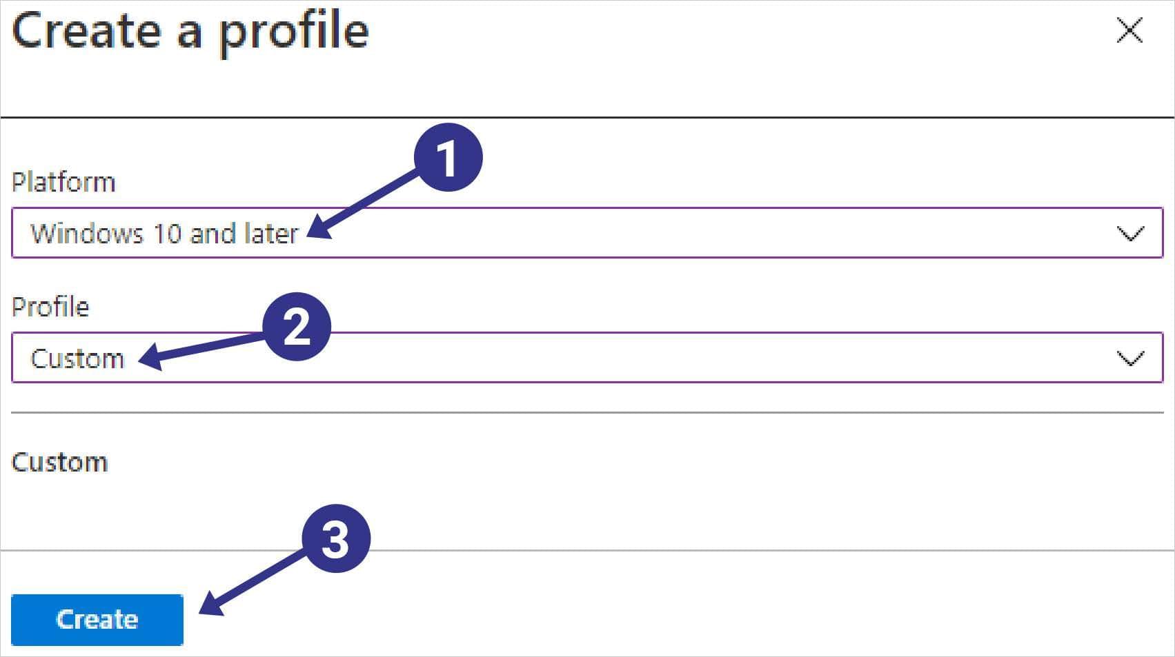 create a custom policy to configure the setting create a custom policy to configure the setting