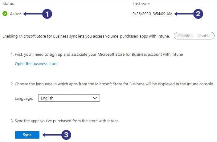 Manually synchronize Intune applications with Microsoft Store for Business 