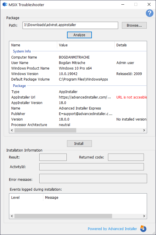 MSIX Troubleshooter MSIX Troubleshooter