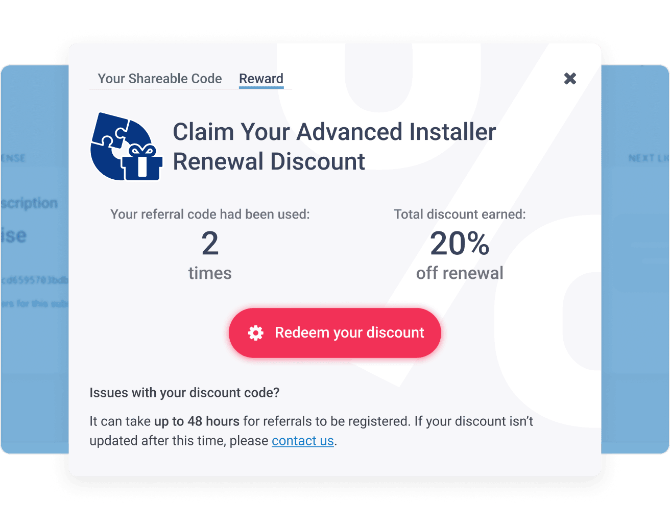 Step 5 - Track your earned discounts in the Reward tab