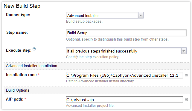 Advanced Installer - TeamCity Build Runner Advanced Installer - TeamCity Build Runner